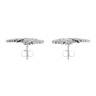 Leaf Earring with Diamonds